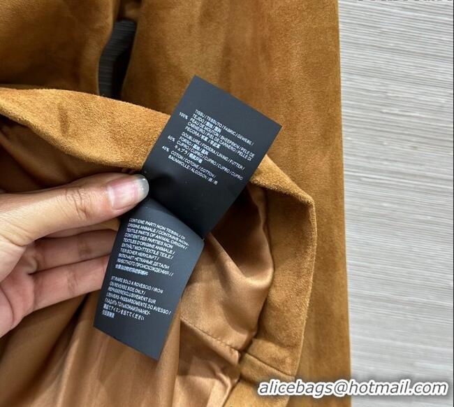 Market Sells Miu Miu Suede Lambskin Coat M0410 Khaki 2025