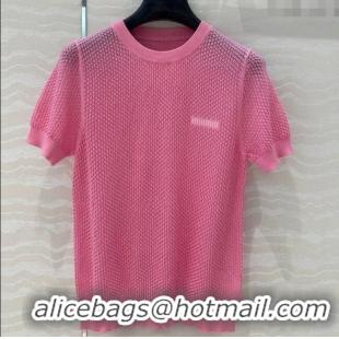 Best Inexpensive Miu Miu Knit T-Shirt M0410 Pink 2025