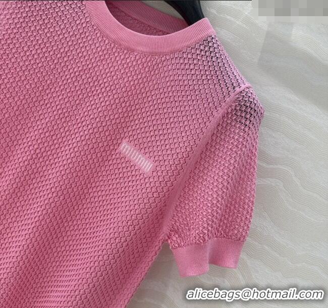 Best Inexpensive Miu Miu Knit T-Shirt M0410 Pink 2025