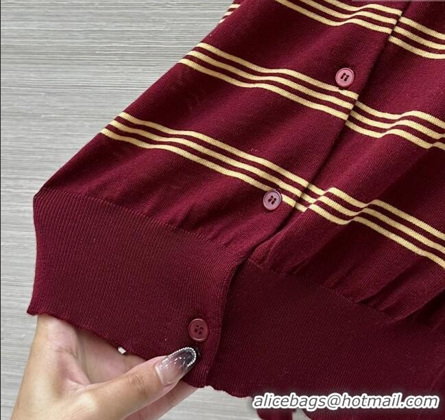 ​Market Sells Miu Miu Striped Cashmere and Silk Polo Shirt 1025 Red 2025