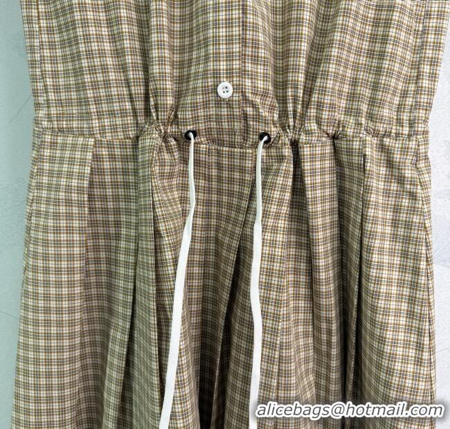Original Cheap Miu Miu Check Dress 0411 Beige 2025