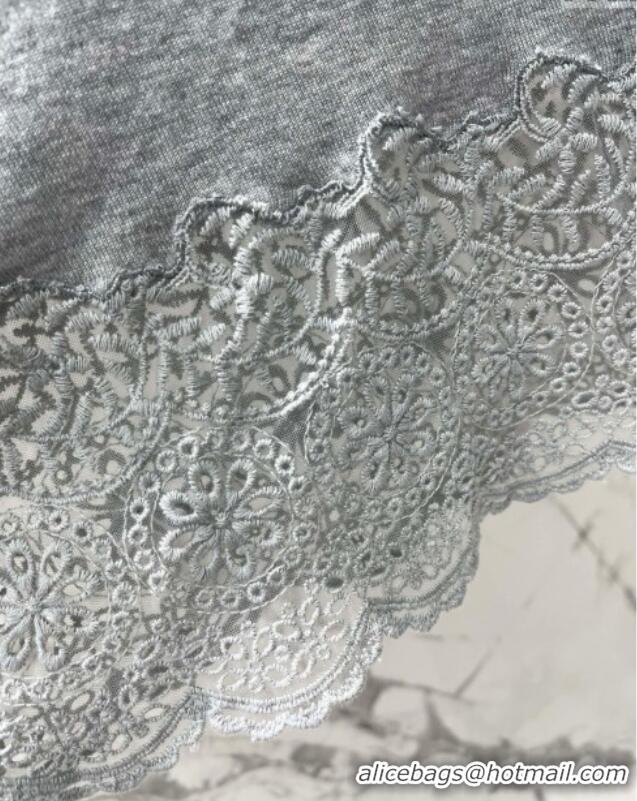​Grade Design Miu Miu T-shirt with Lace M042829 Gray 2025