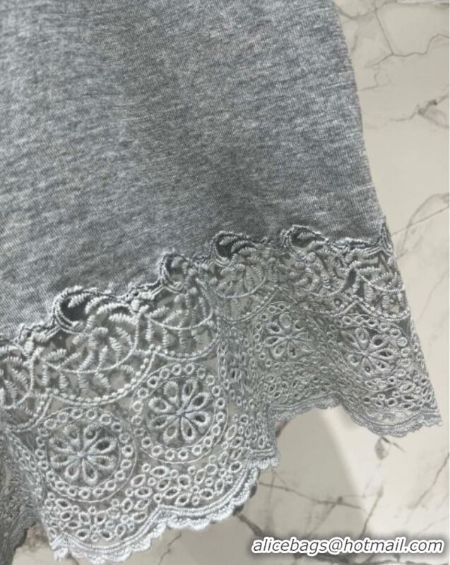 ​Grade Design Miu Miu T-shirt with Lace M042829 Gray 2025