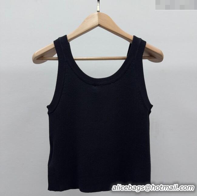 ​Reasonable Price Miu Miu Wool Vest with Strass 30073 Black 2025
