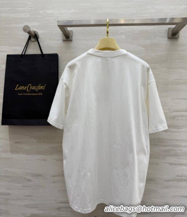 Grade Design Miu Miu Cotton White T-Shirt 042902 Green Logo 2025