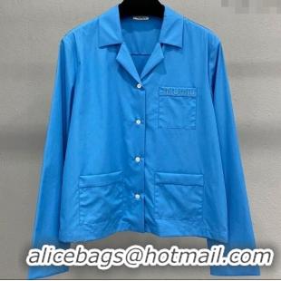 Well Crafted Miu Miu Logo Shirt 042909 Blue 2025