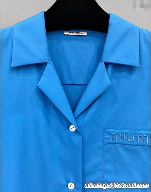 Well Crafted Miu Miu Logo Shirt 042909 Blue 2025