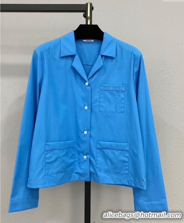 Well Crafted Miu Miu Logo Shirt 042909 Blue 2025
