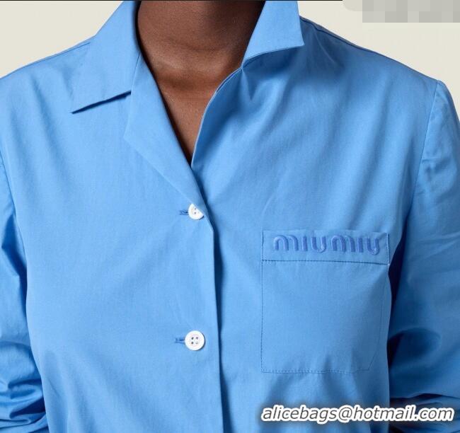 Well Crafted Miu Miu Logo Shirt 042909 Blue 2025