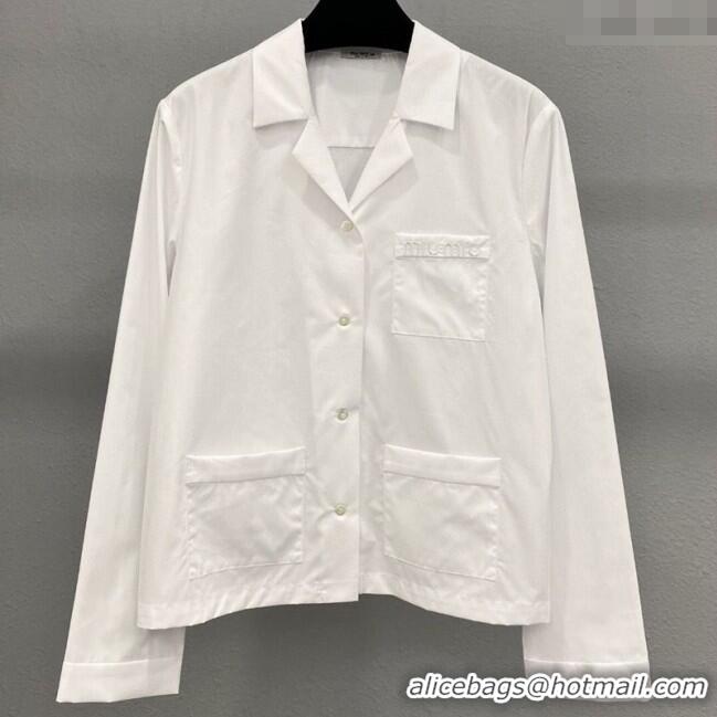 ​Shop Inexpensive Miu Miu Logo Shirt 042909 White 2025