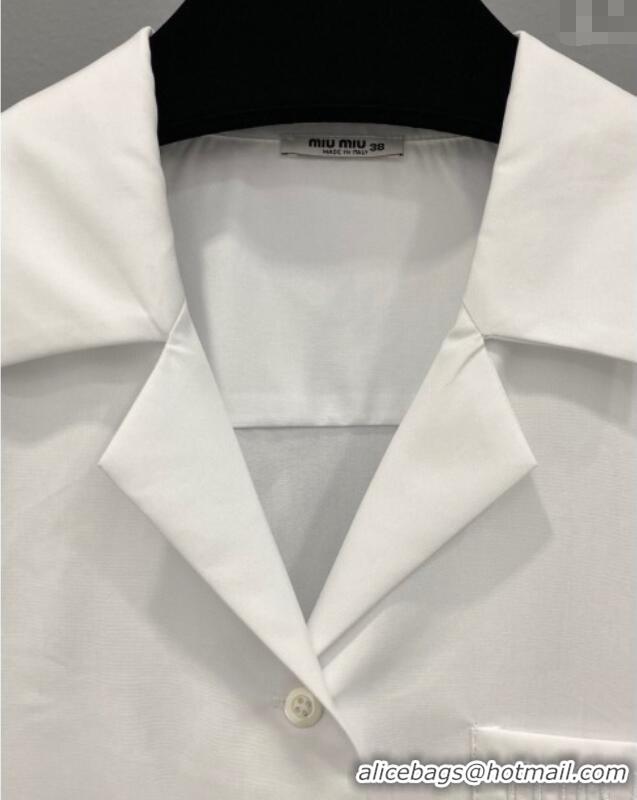 ​Shop Inexpensive Miu Miu Logo Shirt 042909 White 2025
