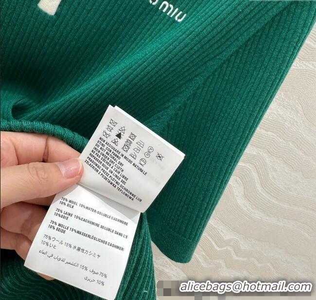 Market Sells Miu Miu Wool Blend Knit Polo Shirt 042981 Green 2025
