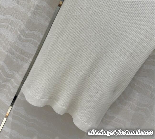 Best Grade Miu Miu Wool Blend Knit Polo Shirt 042981 White 2025