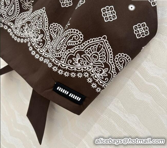 Grade Quality Miu Miu Paisley Printed Vest and Shorts Set 0429 Brown 2025