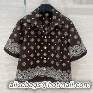 Modern Classic Miu Miu Paisley Printed Shirt 0429 Brown 2025