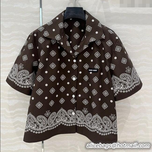 Modern Classic Miu Miu Paisley Printed Shirt 0429 Brown 2025