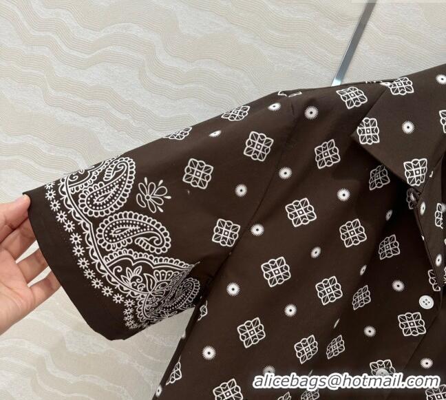 Modern Classic Miu Miu Paisley Printed Shirt 0429 Brown 2025