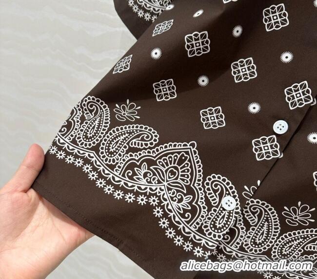 Modern Classic Miu Miu Paisley Printed Shirt 0429 Brown 2025