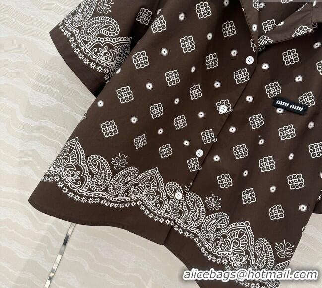 Modern Classic Miu Miu Paisley Printed Shirt 0429 Brown 2025
