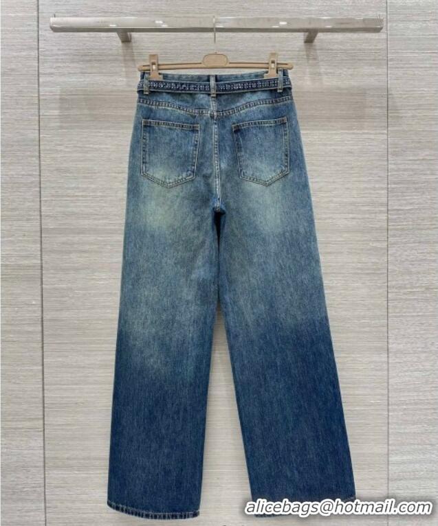 Top Quality Miu Miu Blue Jeans with Strass M0429 2025