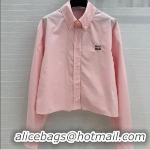 Market Sells Cheap Miu Miu Cotton Shirt 30068 Pink 2025