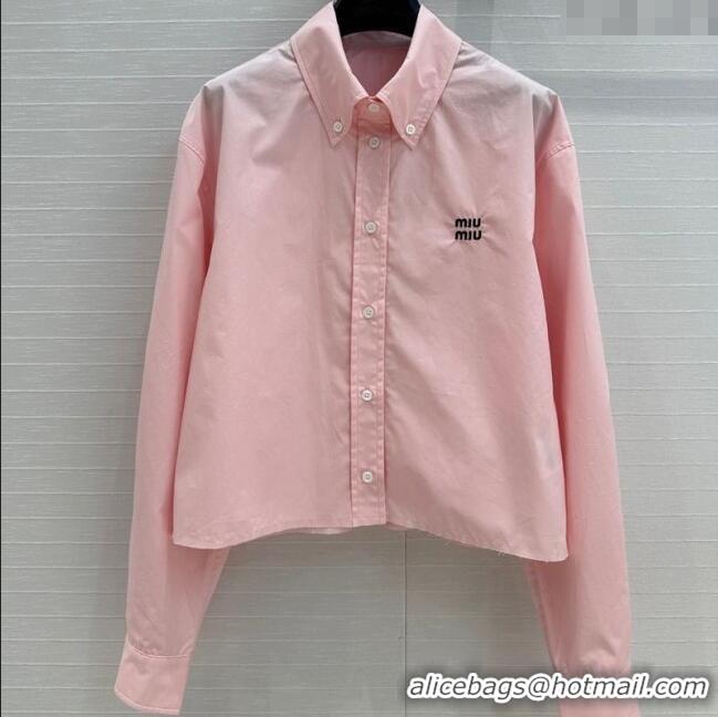 Market Sells Cheap Miu Miu Cotton Shirt 30068 Pink 2025