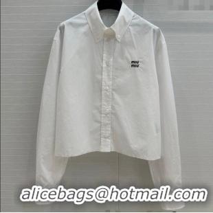 Traditional Discount Miu Miu Cotton Shirt 30068 White 2025