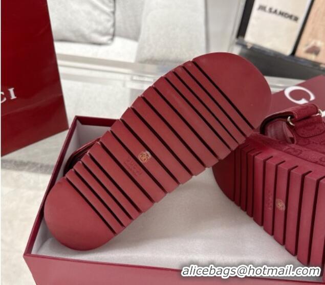 Most Popular Gucci GG Canvas Strap Sandals with Double G Red 2025 816630