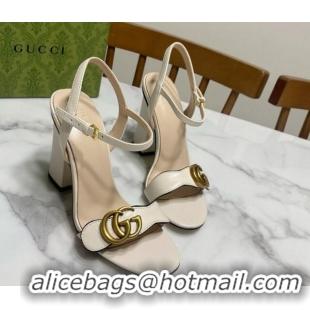 Purchase Gucci Leather Wave Heel Sandals 10cm White 2025 GG042304