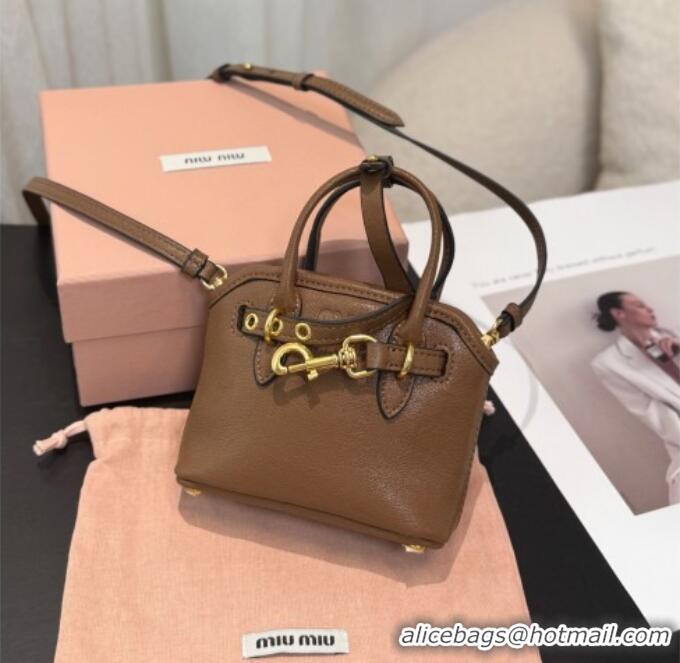 Top Quality Miu Miu Aventure Pouch Charm M0512 Brown 2025