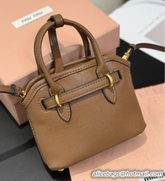 Top Quality Miu Miu Aventure Pouch Charm M0512 Brown 2025