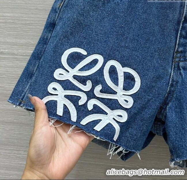 New Stylish Loewe Denim Shorts L041004 Blue 2025