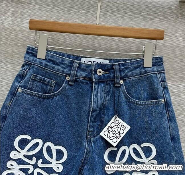 New Stylish Loewe Denim Shorts L041004 Blue 2025