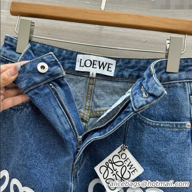 New Stylish Loewe Denim Shorts L041004 Blue 2025