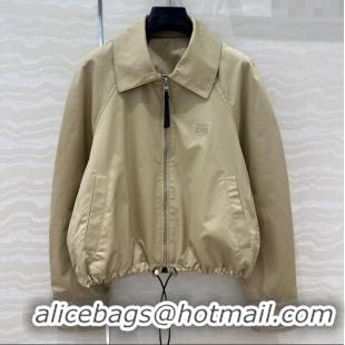 Inexpensive Loewe Cotton and Lambskin Jacket 30009 Beige 2025