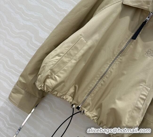 Inexpensive Loewe Cotton and Lambskin Jacket 30009 Beige 2025