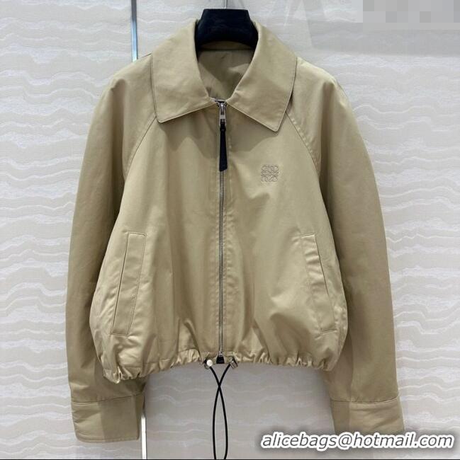 Inexpensive Loewe Cotton and Lambskin Jacket 30009 Beige 2025