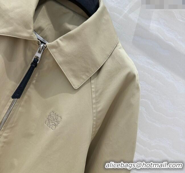 Inexpensive Loewe Cotton and Lambskin Jacket 30009 Beige 2025