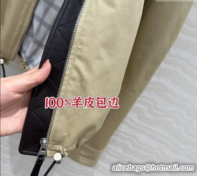 Inexpensive Loewe Cotton and Lambskin Jacket 30009 Beige 2025
