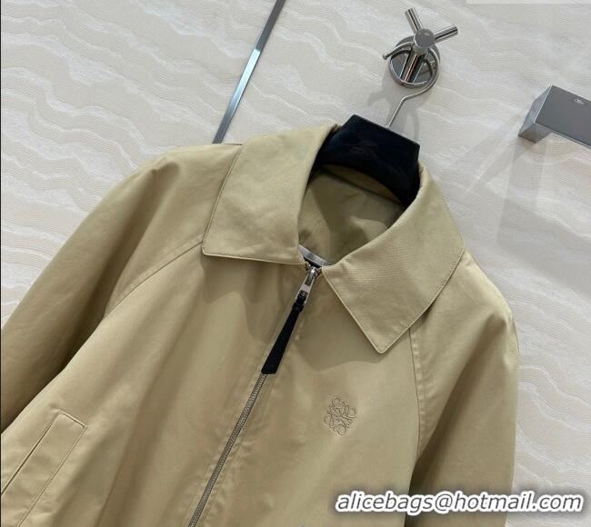 Inexpensive Loewe Cotton and Lambskin Jacket 30009 Beige 2025