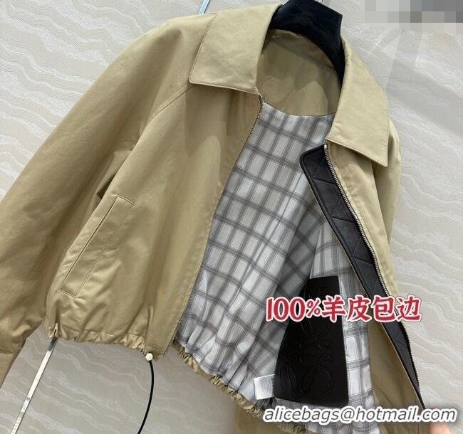 Inexpensive Loewe Cotton and Lambskin Jacket 30009 Beige 2025