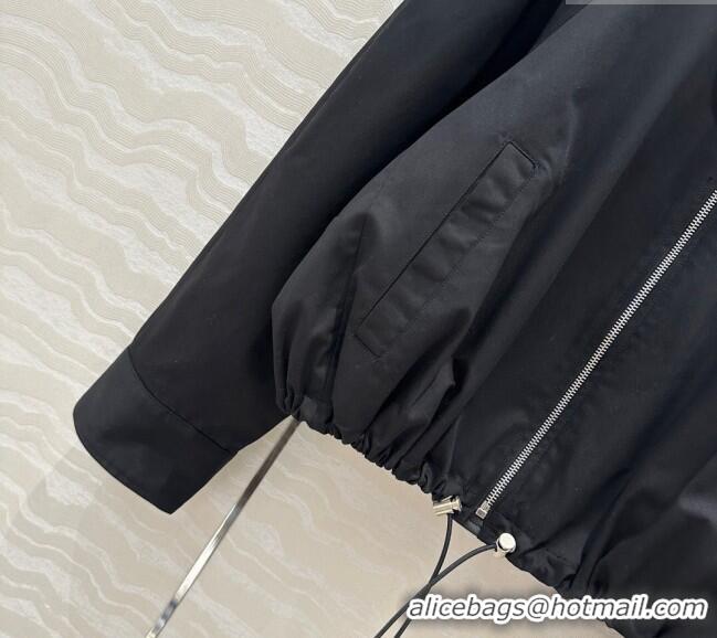 Market Sells Loewe Cotton and Lambskin Jacket 30009 Black 2025