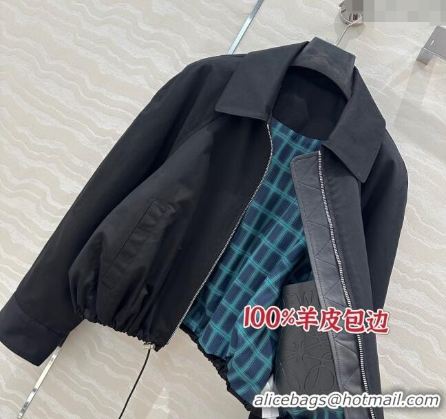 Market Sells Loewe Cotton and Lambskin Jacket 30009 Black 2025