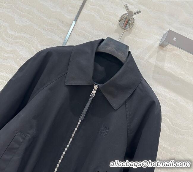 Market Sells Loewe Cotton and Lambskin Jacket 30009 Black 2025