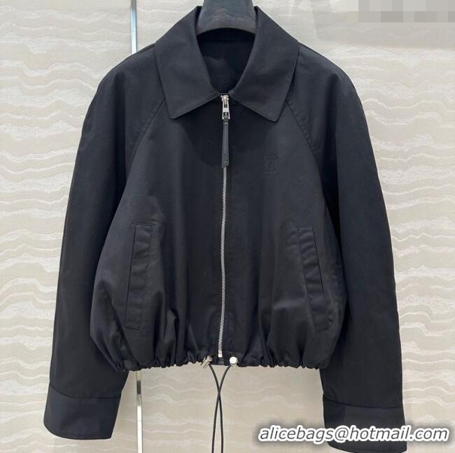Market Sells Loewe Cotton and Lambskin Jacket 30009 Black 2025