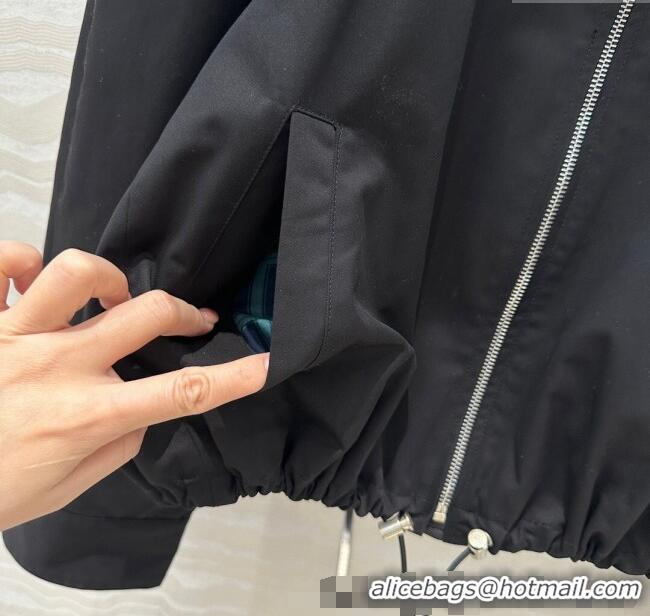 Market Sells Loewe Cotton and Lambskin Jacket 30009 Black 2025