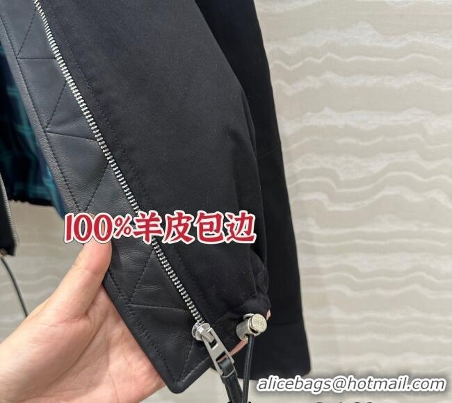 Market Sells Loewe Cotton and Lambskin Jacket 30009 Black 2025