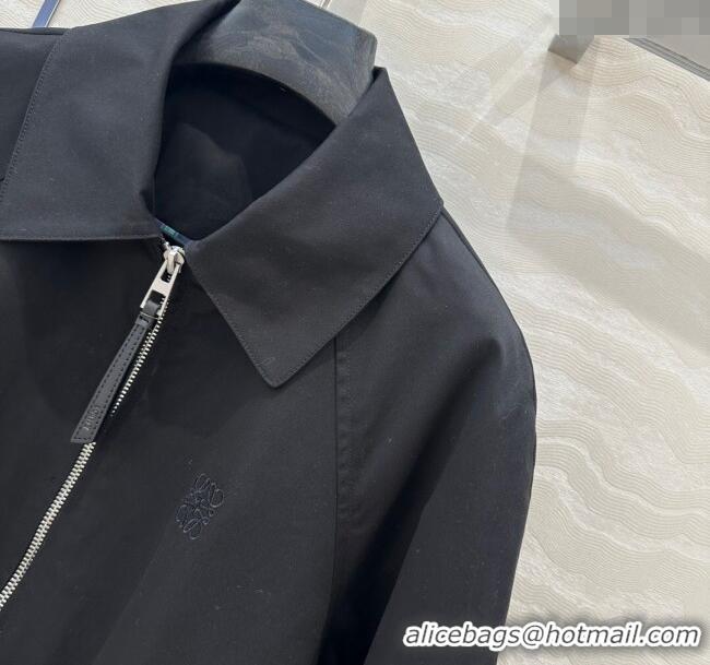 Market Sells Loewe Cotton and Lambskin Jacket 30009 Black 2025