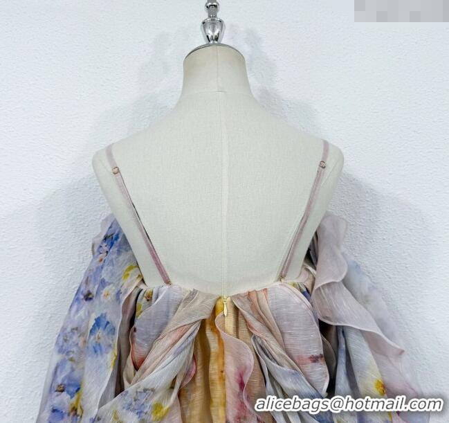 Top Design Zimmermann Linen Blend Dress 0410 Purple 2025