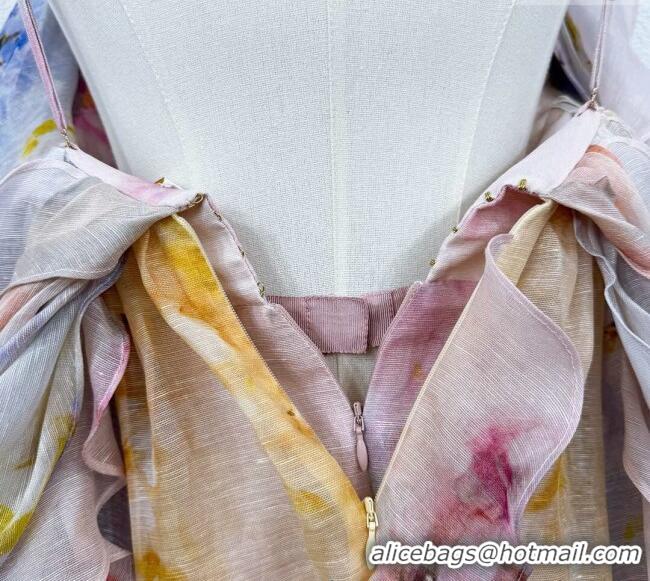 Top Design Zimmermann Linen Blend Dress 0410 Purple 2025
